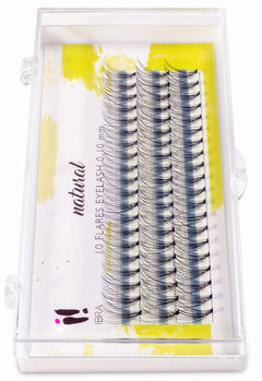 "NATURAL" tuft eyelashes without knots 0.10-C-12MM 